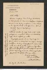 Nachlass Franz Steindachner, Brief von Chr. Lütken an Franz Steindachner (27.06.1876), Inv.Nr. 317.05, Seite 1